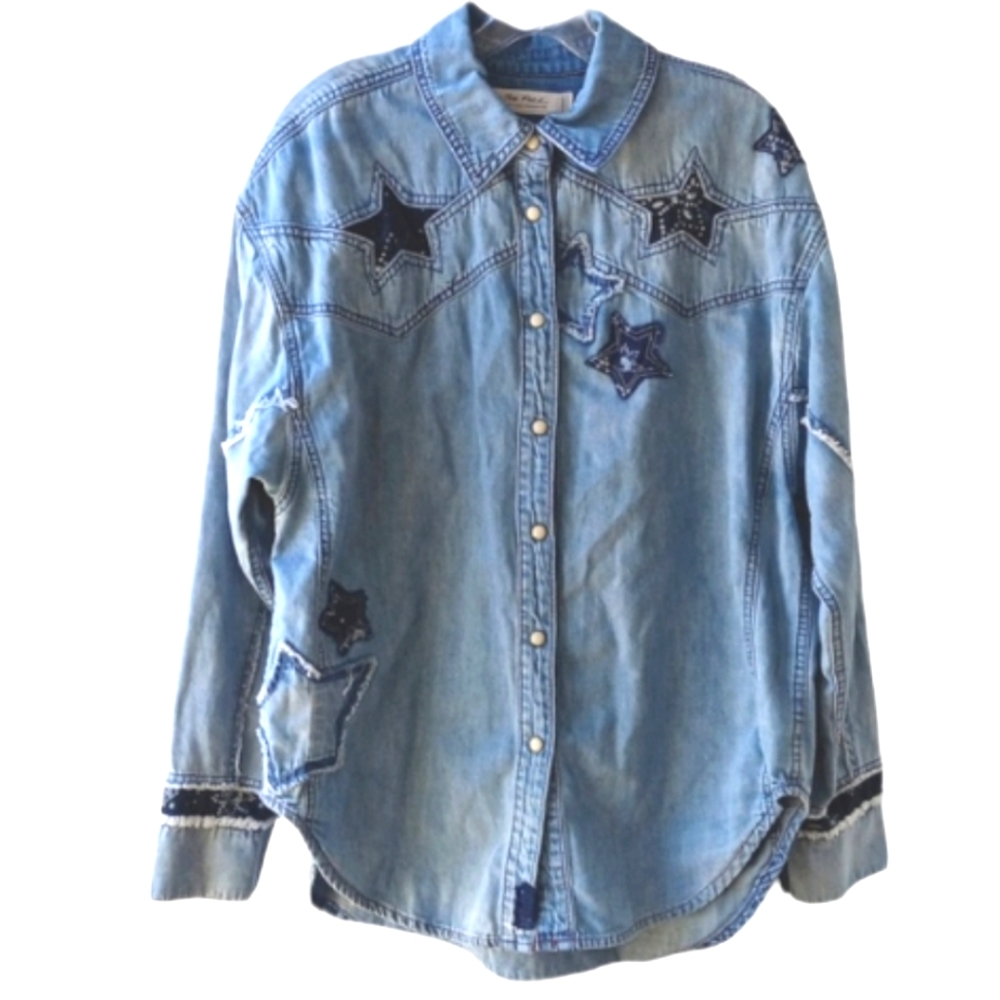 We The Free Star Spangled Banner Button Down Shirt sz M - Picture 5 of 14